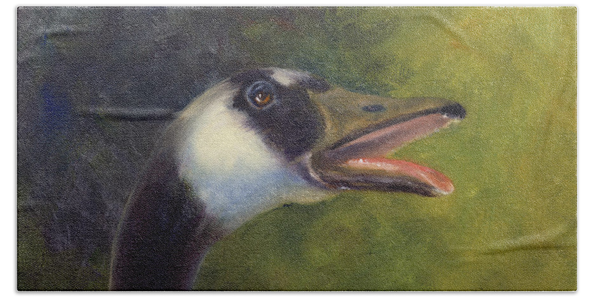 Goose Beach Sheet featuring the painting Goose by Marsha Karle