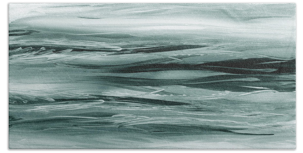 Gray Beach Towel featuring the painting Gorgeous Grays Abstract Interior Decor VIII by Irina Sztukowski