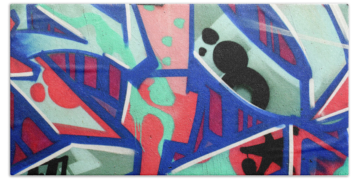 Graffiti Art Beach Towel featuring the photograph Urban Graffiti Art Abstract 4, North 11th Street, San Jose 1990 by Kathy Anselmo