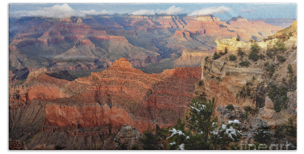 Dusk Beach Towel featuring the photograph Grand Canyon View by Debby Pueschel
