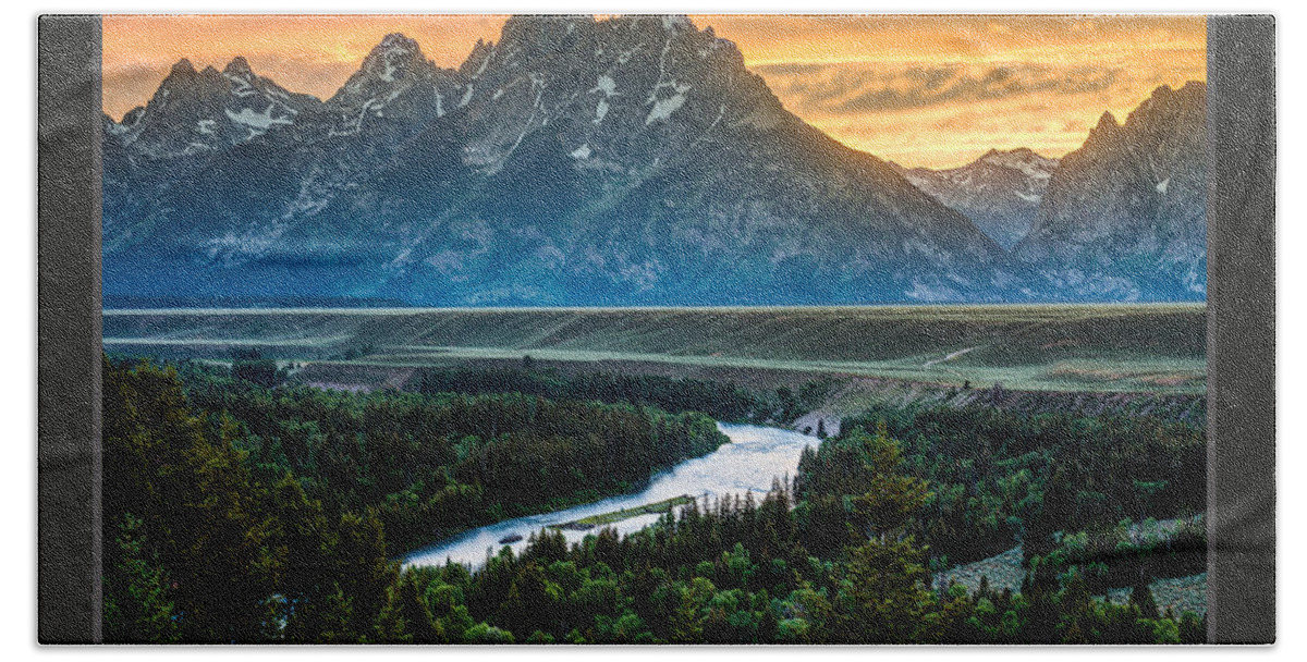 Beach Towel featuring the photograph Grand Teton National Park Sunset Poster by Gary Whitton