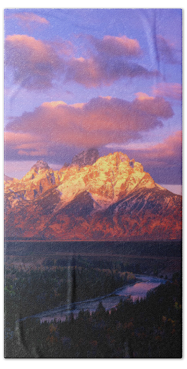 Mark Miller Photos Beach Sheet featuring the photograph Grand Teton Sunrise by Mark Miller
