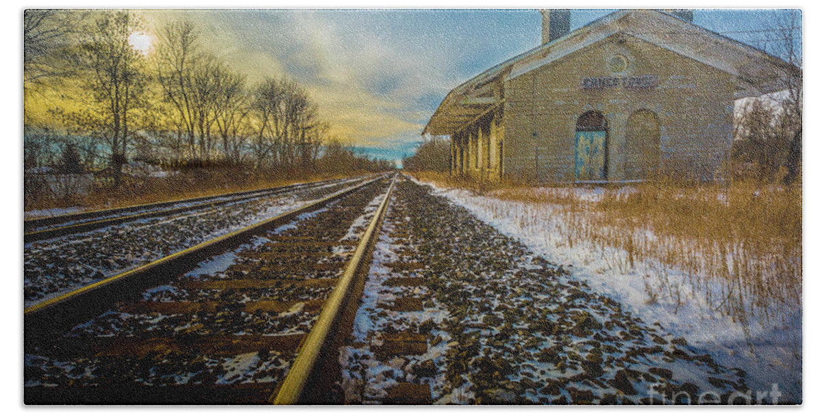History Beach Sheet featuring the photograph Grand Trunk Station by Roger Monahan