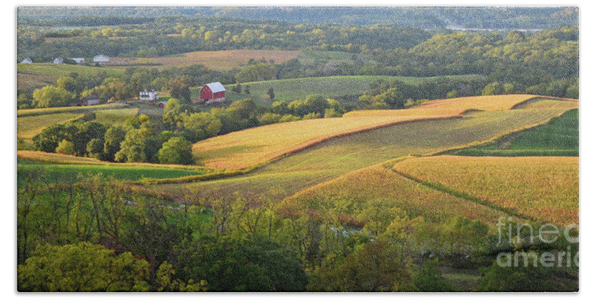 Iowa Beach Towel featuring the photograph Iowa - Grant Wood Country by Ron Long