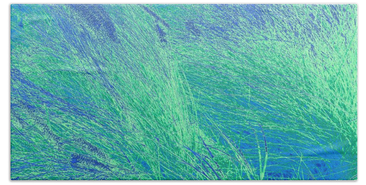 Blues Beach Sheet featuring the photograph Grass Abstract 1 by Donna Spadola