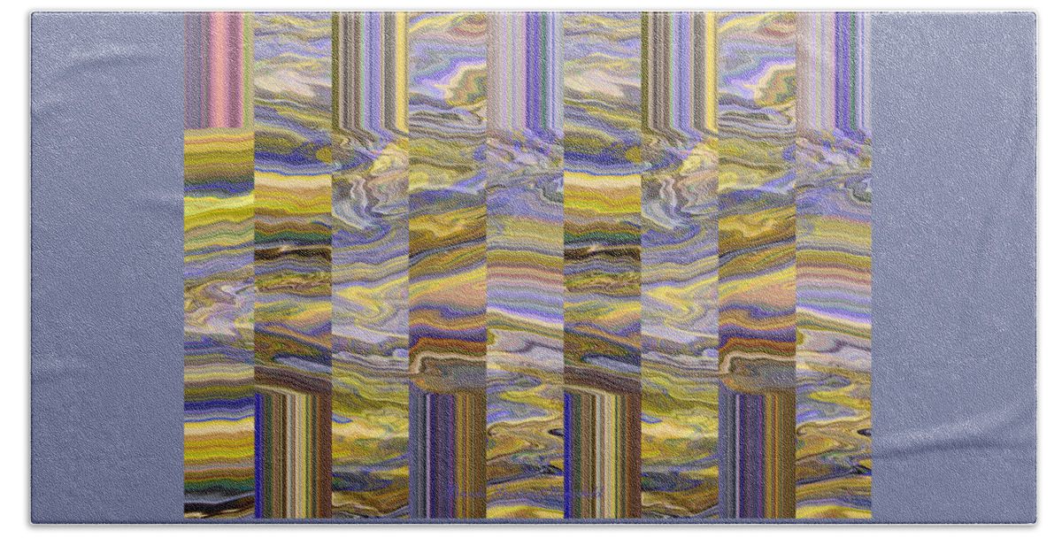 Street Art Beach Towel featuring the photograph Grate Art - Abstract Photography - Manipulated Photograph - Purples and Yellow Golds by Brooks Garten Hauschild
