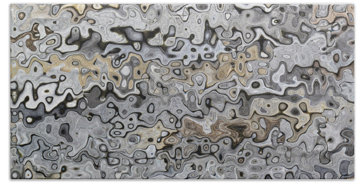 Digital Art Beach Towel featuring the digital art Gray Abstract Image by Delynn Addams