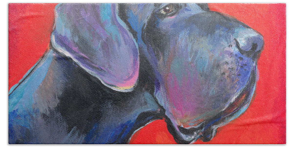 Great Dane Painting Beach Sheet featuring the painting Great dane painting by Svetlana Novikova