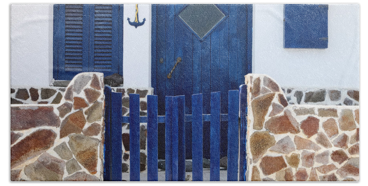 Home Beach Towel featuring the photograph Greek traditional house by Michalakis Ppalis