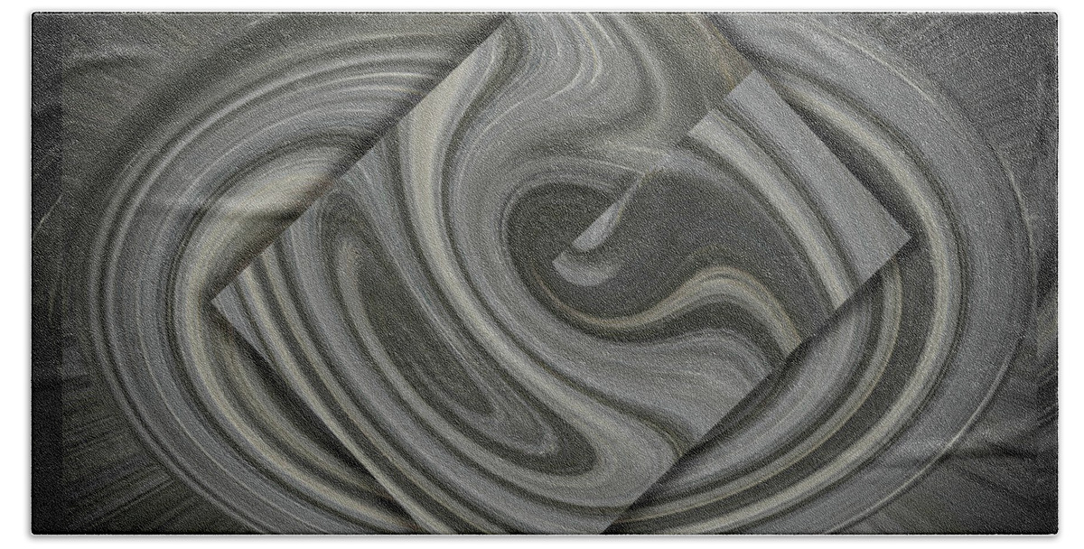 Circle Beach Sheet featuring the digital art Grey on Grey by Cathy Harper