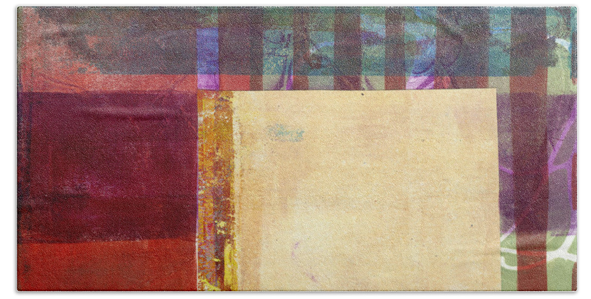 Jane Davies Beach Towel featuring the painting Grid Print 14 by Jane Davies