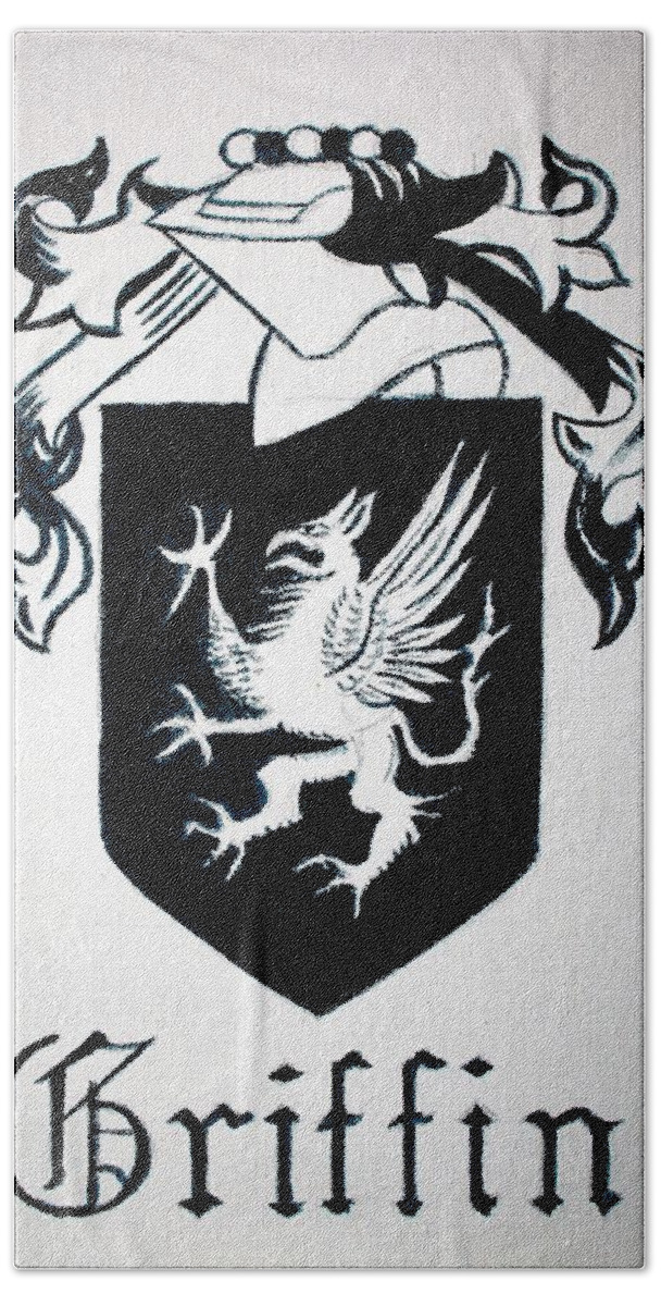  Beach Towel featuring the painting Griffin Family Crest by Stacy C Bottoms
