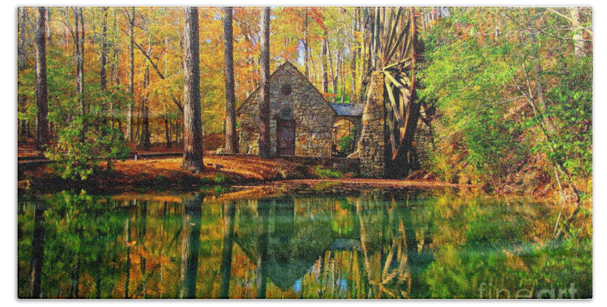 Fall Beach Sheet featuring the photograph Grist Mill by Geraldine DeBoer