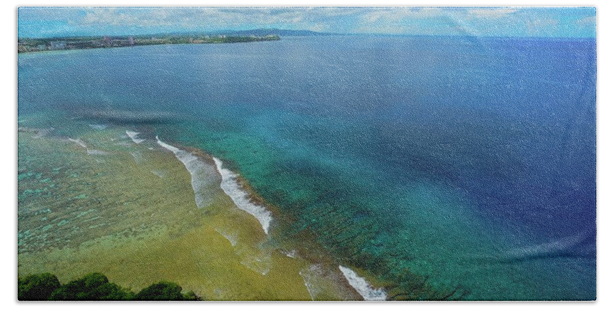 Usa Beach Towel featuring the photograph Guam Emerald Sea by Street Fashion News