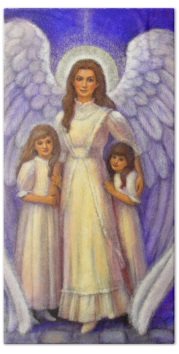 Angel Beach Sheet featuring the painting Guardian Angel by Sue Halstenberg