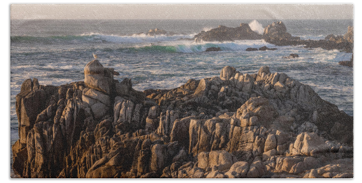 Rocky Coastline Beach Towel featuring the photograph Guardians of the Shore by Derek Dean