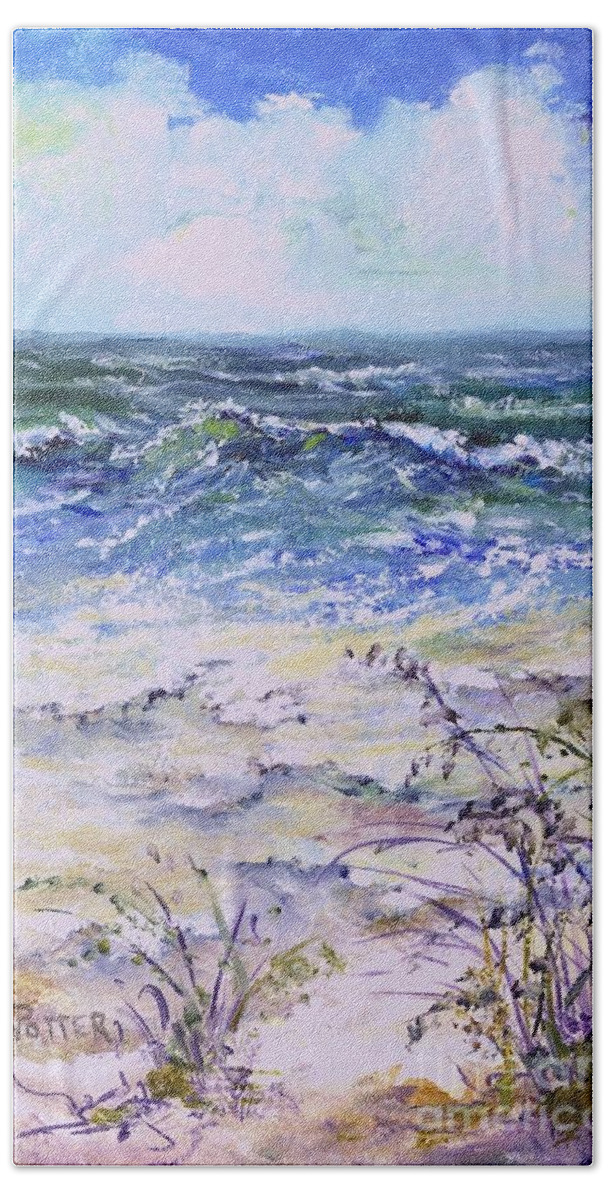 Beach Beach Towel featuring the painting Gulf Coast Florida Keys by Virginia Potter