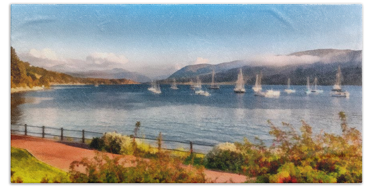 Landscape Beach Towel featuring the photograph Gulf of Ullapool   by Sergey Simanovsky