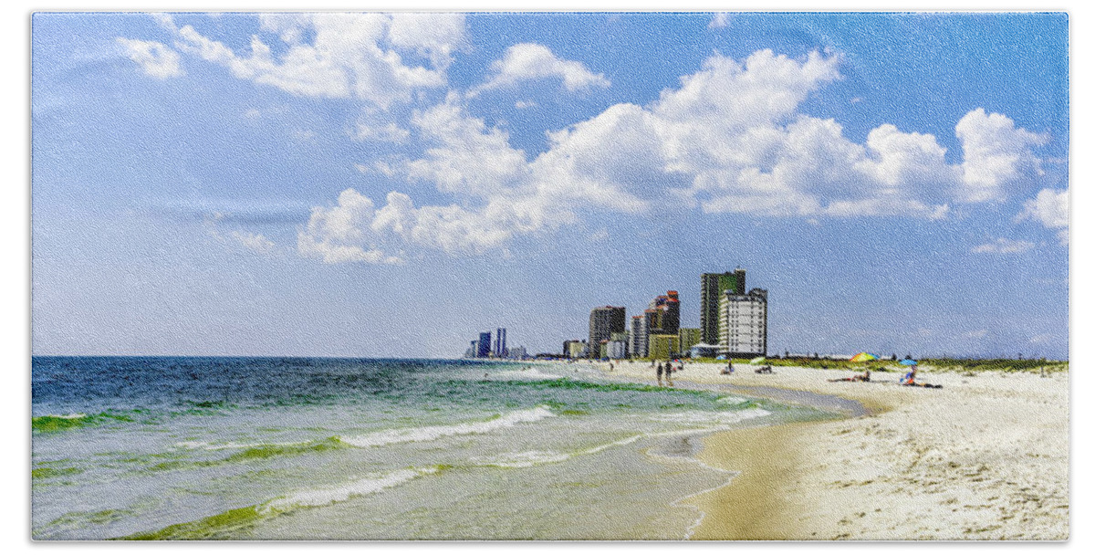 1746a Beach Sheet featuring the photograph Gulf Shores AL Beach Seascape 1746A by Ricardos Creations