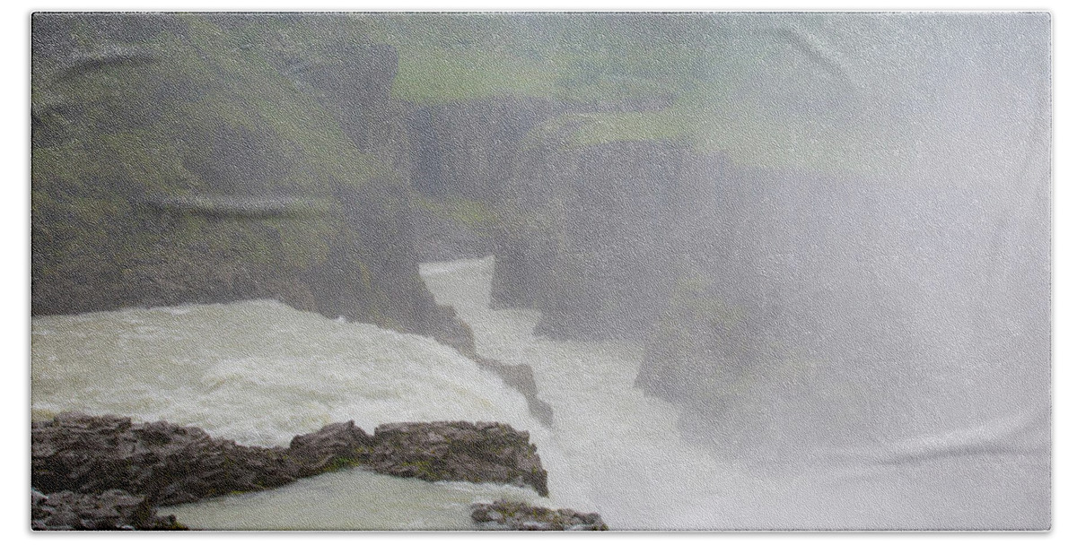 Europe Beach Towel featuring the photograph Gullfoss waterfall by Agnes Caruso