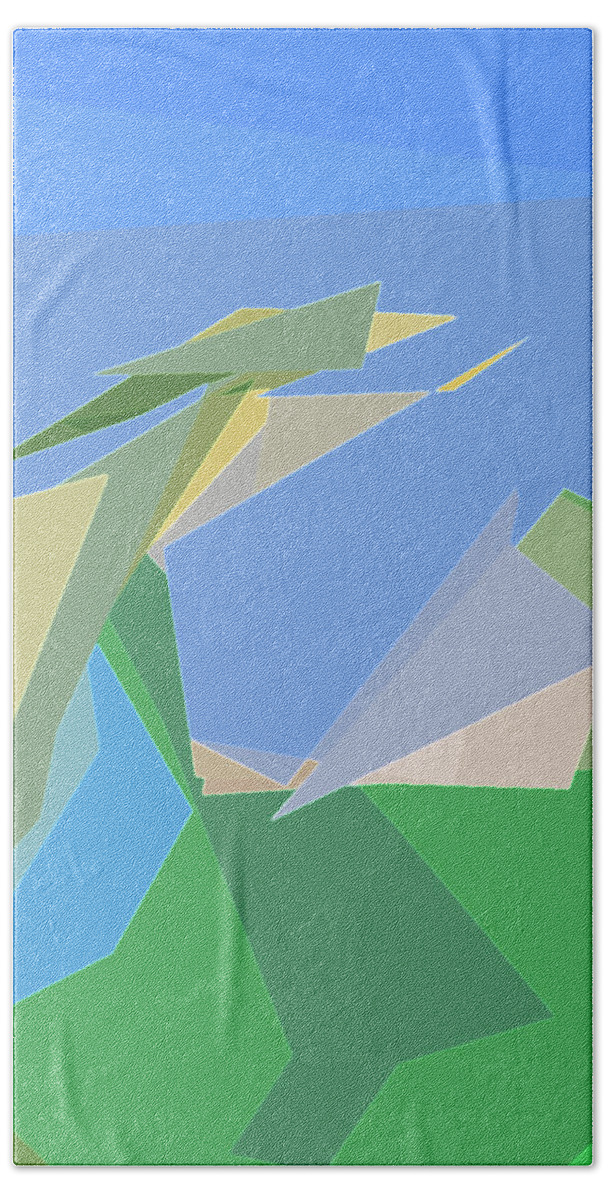 Abstract Beach Sheet featuring the digital art Hailing a Taxi by Gina Harrison