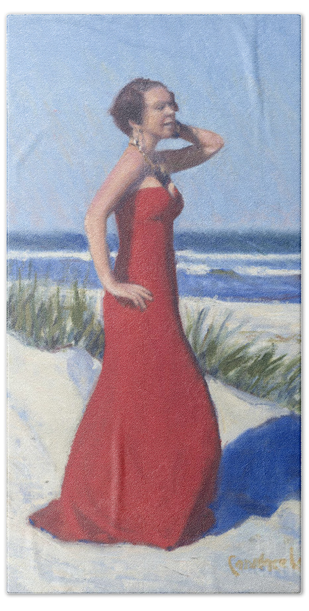 Haley Beach Towel featuring the painting Haley by Candace Lovely