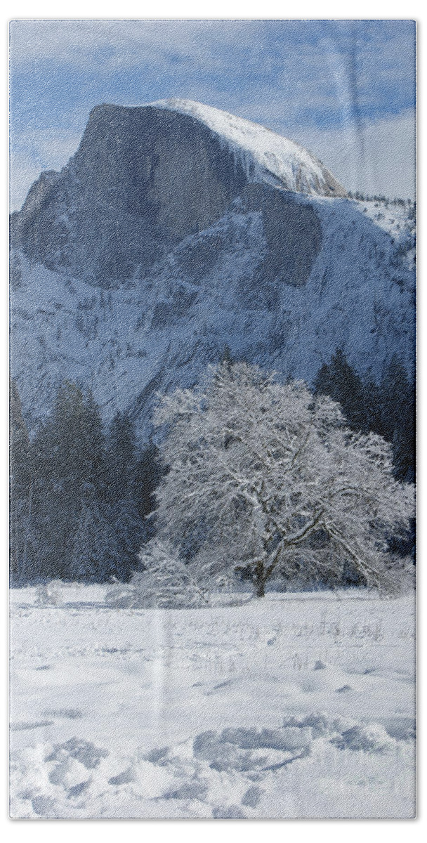 Half Dome Beach Towel featuring the photograph Half Dome in Winter by Christine Jepsen
