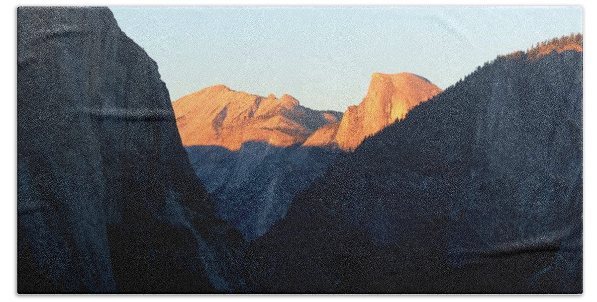 Half Dome Beach Towel featuring the photograph Half Dome Sunset by Connor Beekman