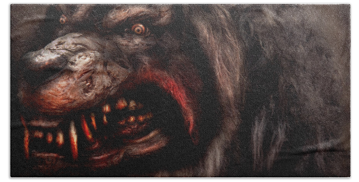 Halloween Beach Towel featuring the photograph Halloween - Mad Dog by Mike Savad