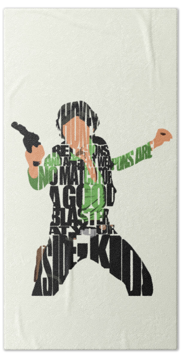 Han Solo Beach Towel featuring the painting Han Solo from Star Wars by Inspirowl Design