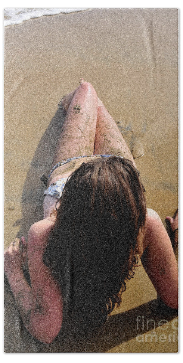 Girl Beach Towel featuring the photograph Hand me a Beer by Robert WK Clark