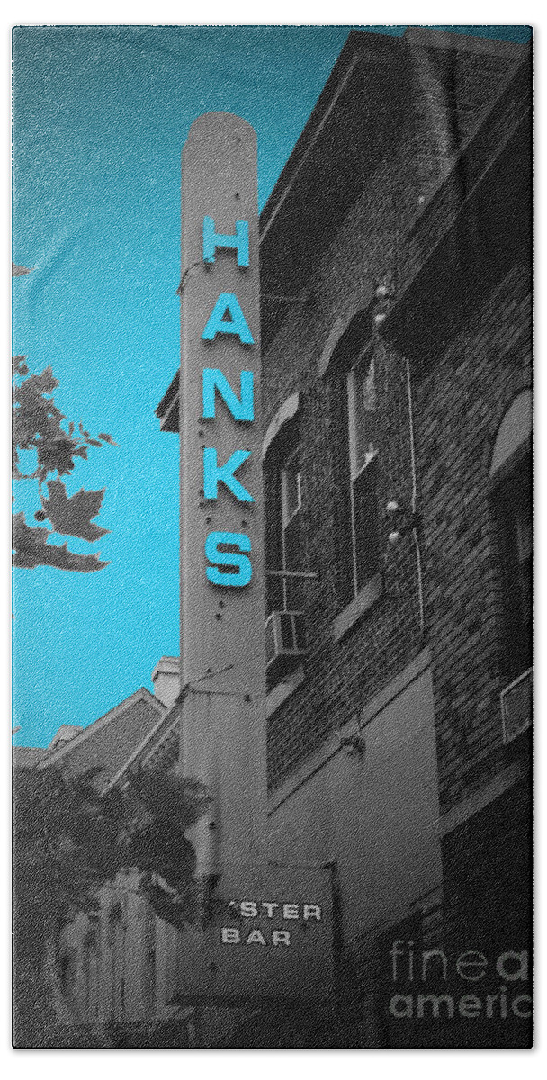 Hank Beach Towel featuring the photograph Hanks Oyster Bar by Jost Houk