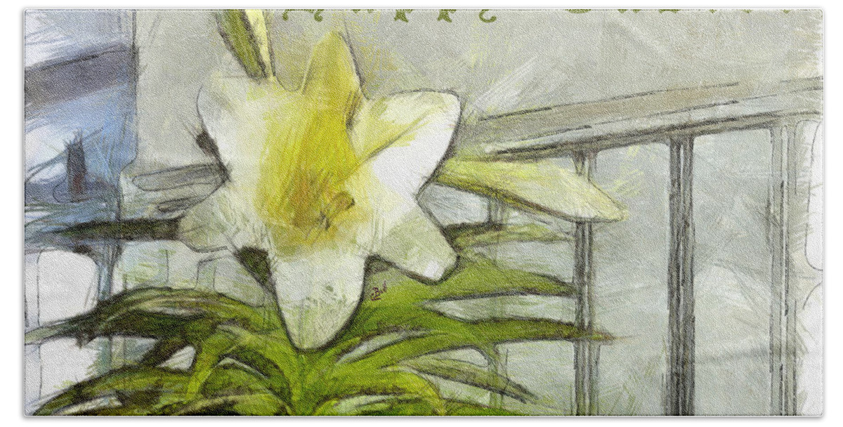 Easter Beach Towel featuring the photograph Happy Easter Lily by Claire Bull
