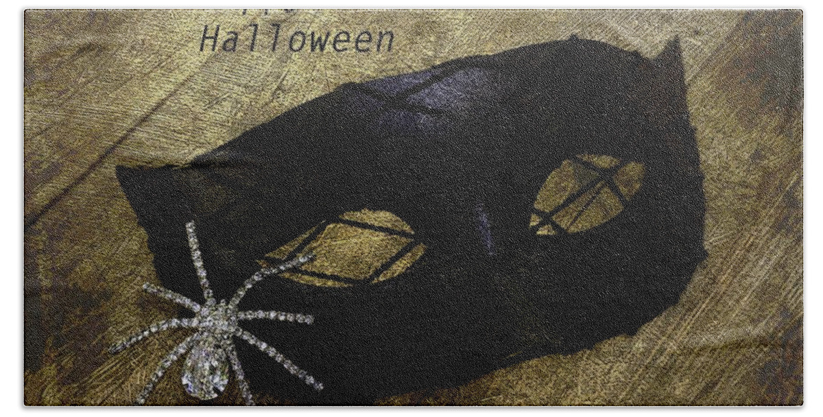Mask Beach Towel featuring the photograph Happy Halloween by Patrice Zinck