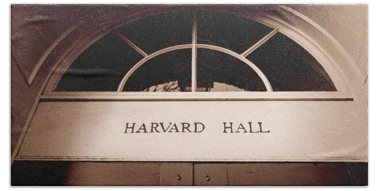 Harvard Beach Towel featuring the photograph Harvard Hall #2 by Stephen Stookey