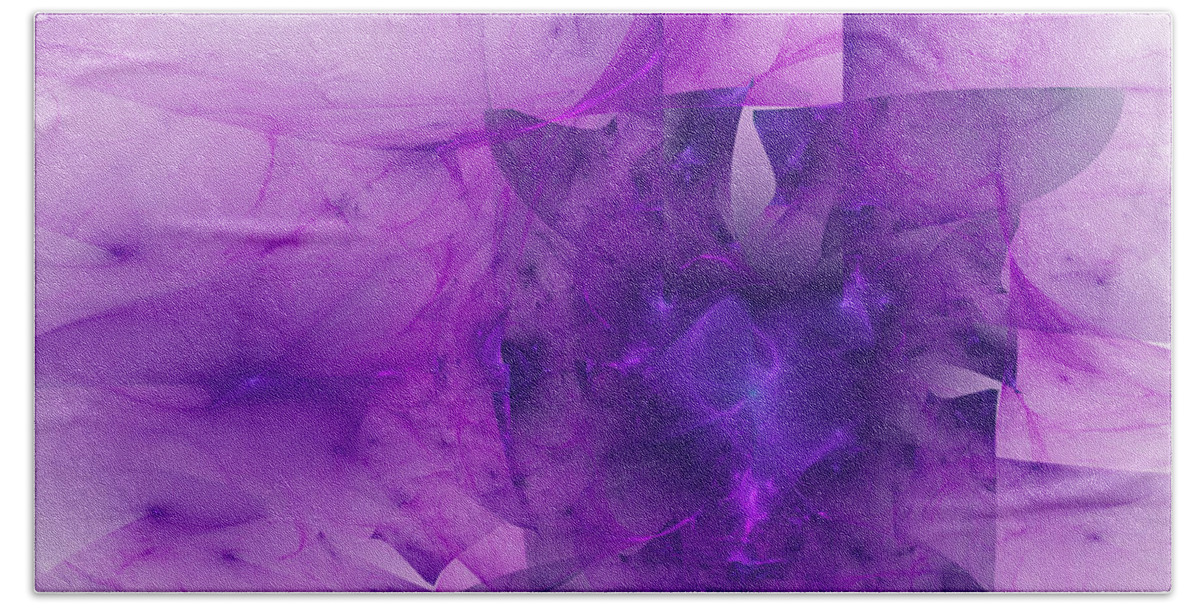 Purple Beach Towel featuring the digital art Haunting Silk by Jeff Iverson