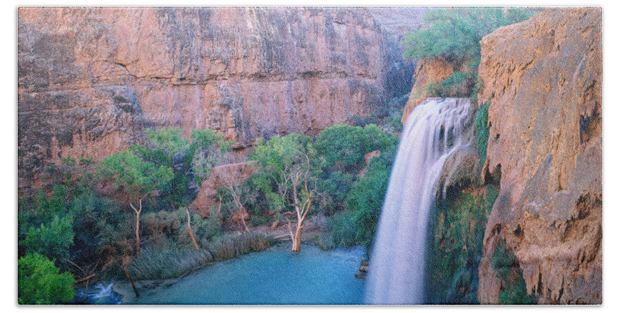 Havasu Beach Towel featuring the photograph Havasu Falls by Mark Miller