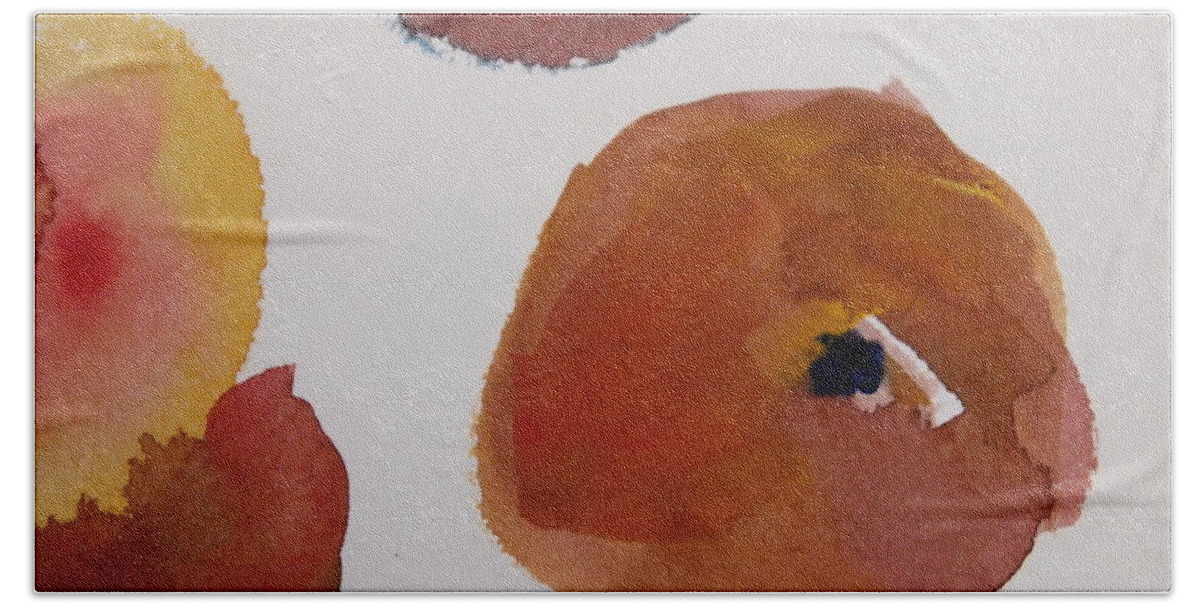 Watercolor Painting Beach Sheet featuring the painting Have a Peach by Nancy Kane Chapman
