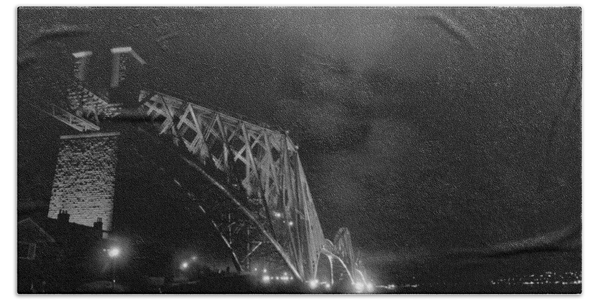 North Queensferry Beach Towel featuring the photograph Hazy lights in the night by Elena Perelman