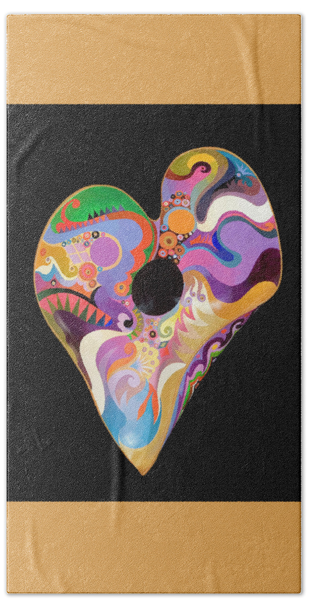 Fauvist Art Beach Sheet featuring the painting Heart Bowl by Bob Coonts