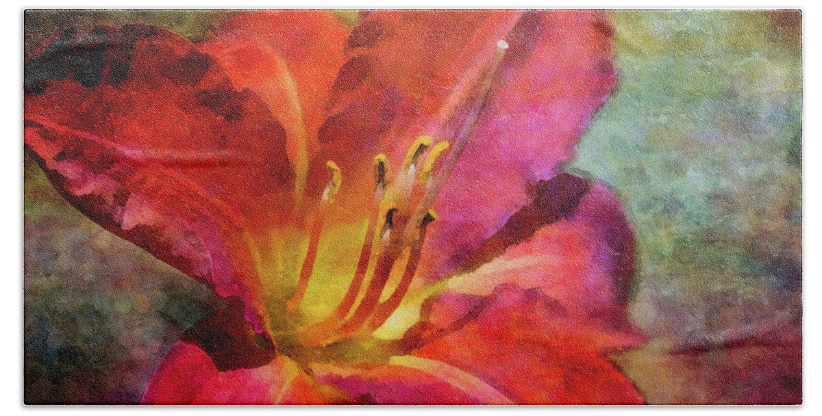 Daylily Beach Towel featuring the photograph Heat in the Cold 0319 IDP_2 by Steven Ward