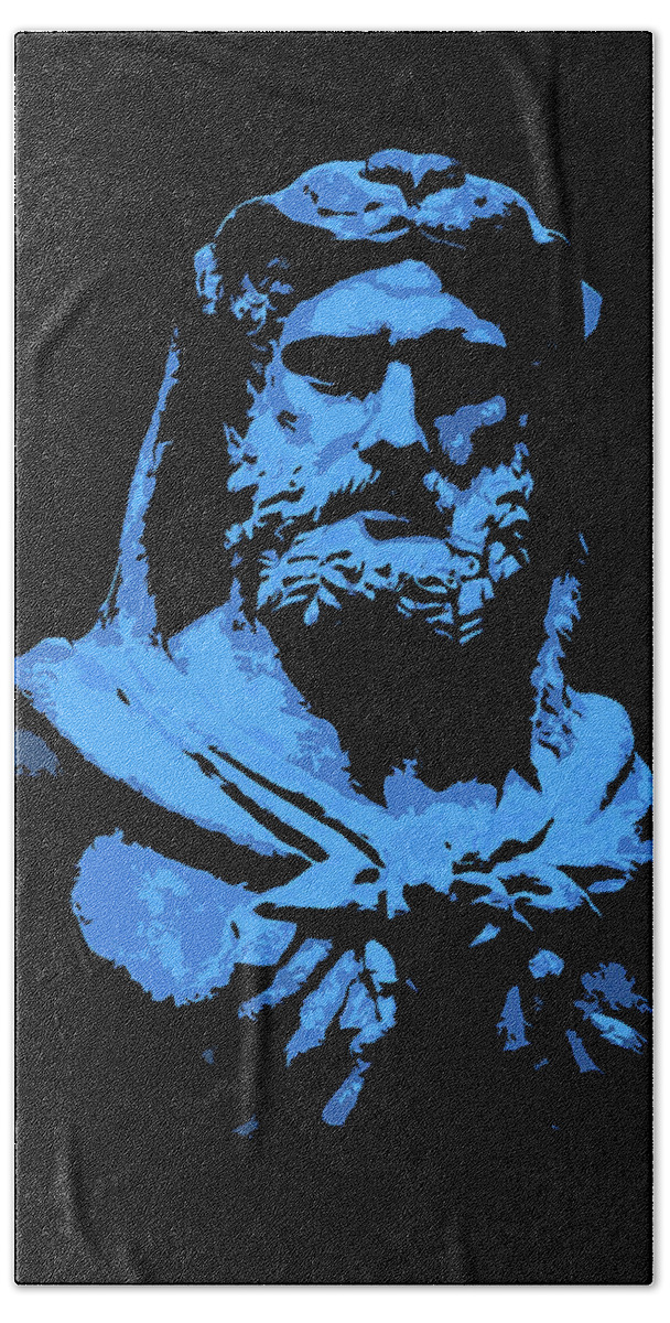 Warrior Beach Towel featuring the painting Heracles, the Divine Hero by AM FineArtPrints