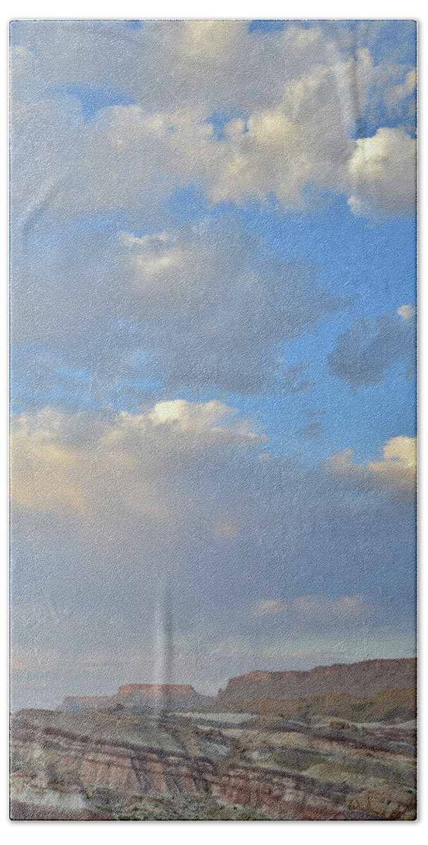 Capitol Reef National Park Beach Sheet featuring the photograph High Clouds over Caineville Wash by Ray Mathis