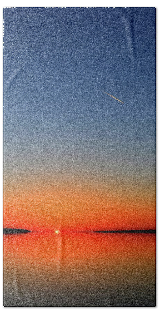 Abstract Beach Towel featuring the photograph High Flight At Sunrise Two by Lyle Crump