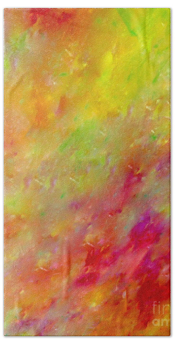 Painting-abstract Acrylic Beach Towel featuring the painting High On Love					 by Catalina Walker