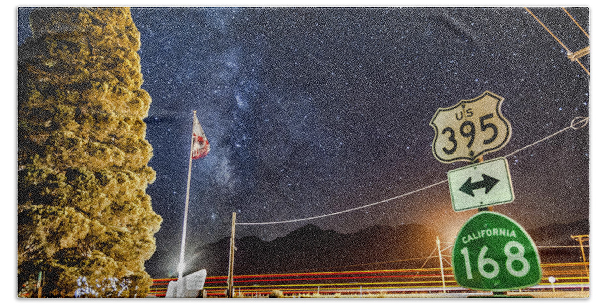 Night Beach Towel featuring the photograph Highway of Stars by Cat Connor