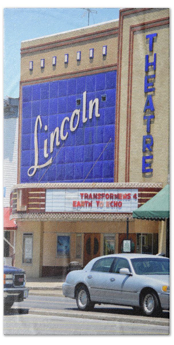 Hdr Photography Of The Lincoln Theatre Building In Downtown Fayetteville Beach Towel featuring the photograph Historic Lincoln Theatre Fayetteville TN by Lesa Fine