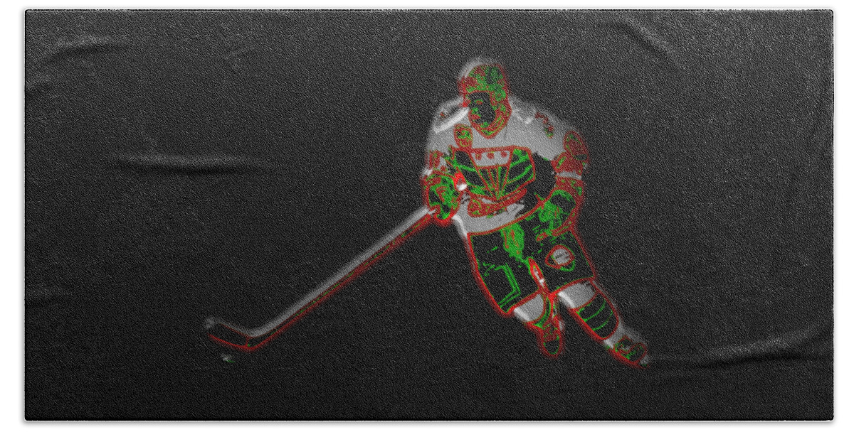 Hockey Beach Towel featuring the digital art Hockey Player by Piotr Dulski