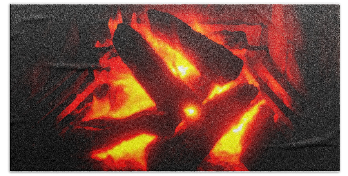 Home Fire Beach Towel featuring the painting Home fire by David Lee Thompson
