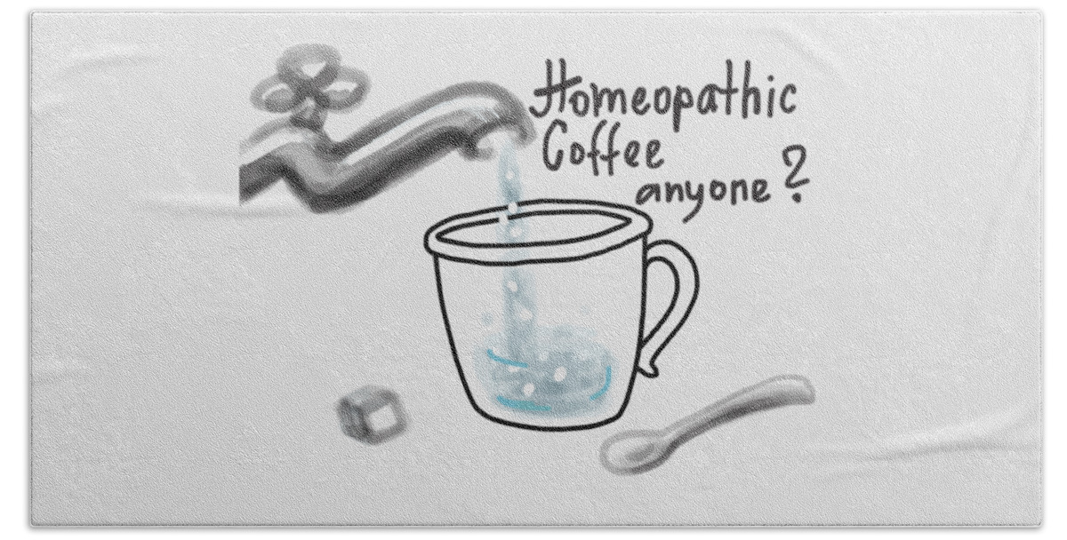 Homeopathy Beach Sheet featuring the drawing Homeopathic coffee by Ivana Westin